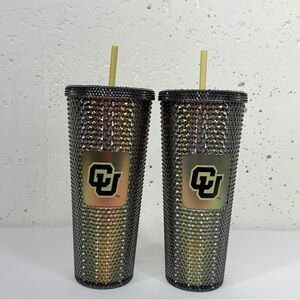 Lot of 2 Starbucks x University of Colorado CU Boulder 24 oz Studded Tumblers